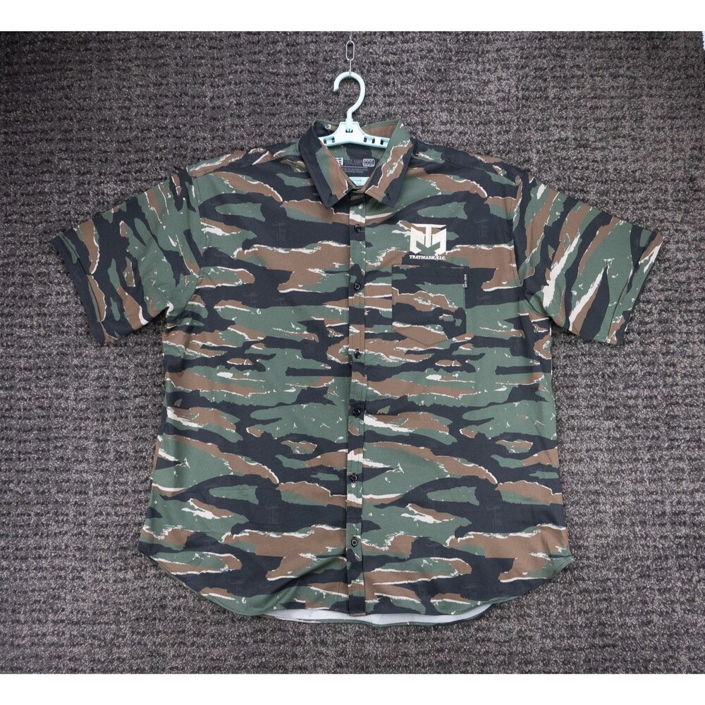 Nine Line Apparel Shirt Mens 3XL Green Camo Performance Short Sleeve Traymark